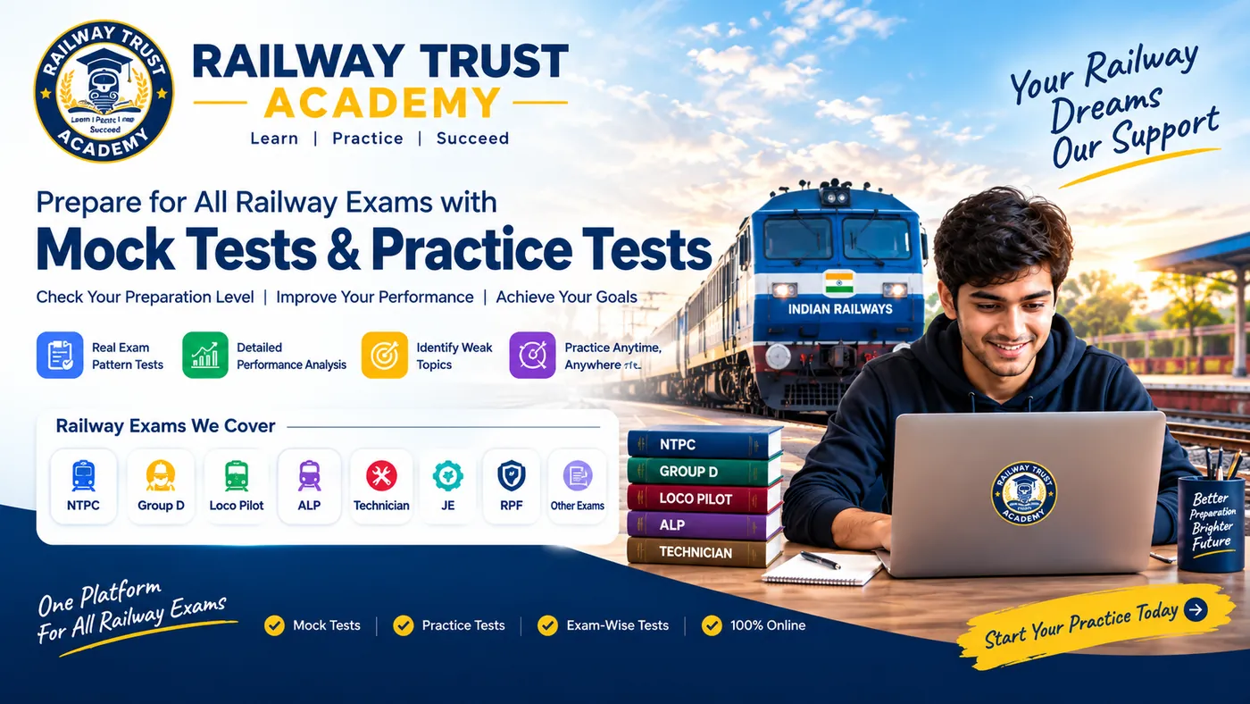 Railway Trust Academy – mock tests and practice tests for NTPC, Group D, Loco Pilot, ALP, Technician, JE and RPF